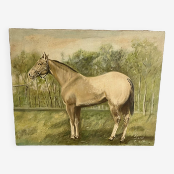 Peinture à l'huile sur toile cheval