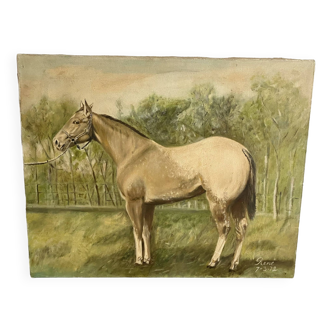 Peinture à l'huile sur toile cheval