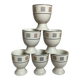 6 coquetiers motifs géométriques beige et marron