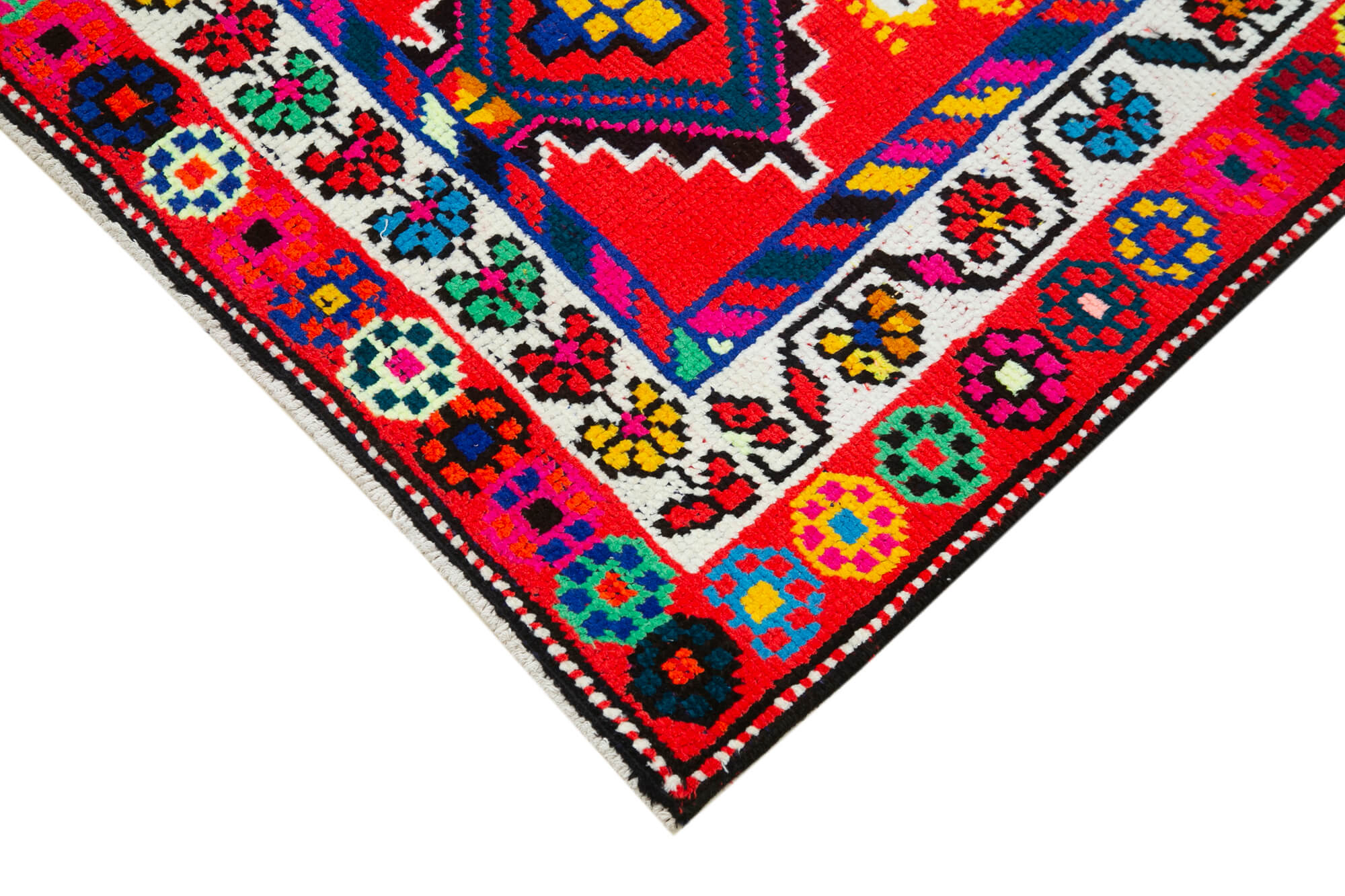 Hand-Knotted Unique Turkish Multicolor Runner Rug 83 cm x 385 cm