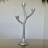 Modernist free-form candle holder in cast aluminum 1970