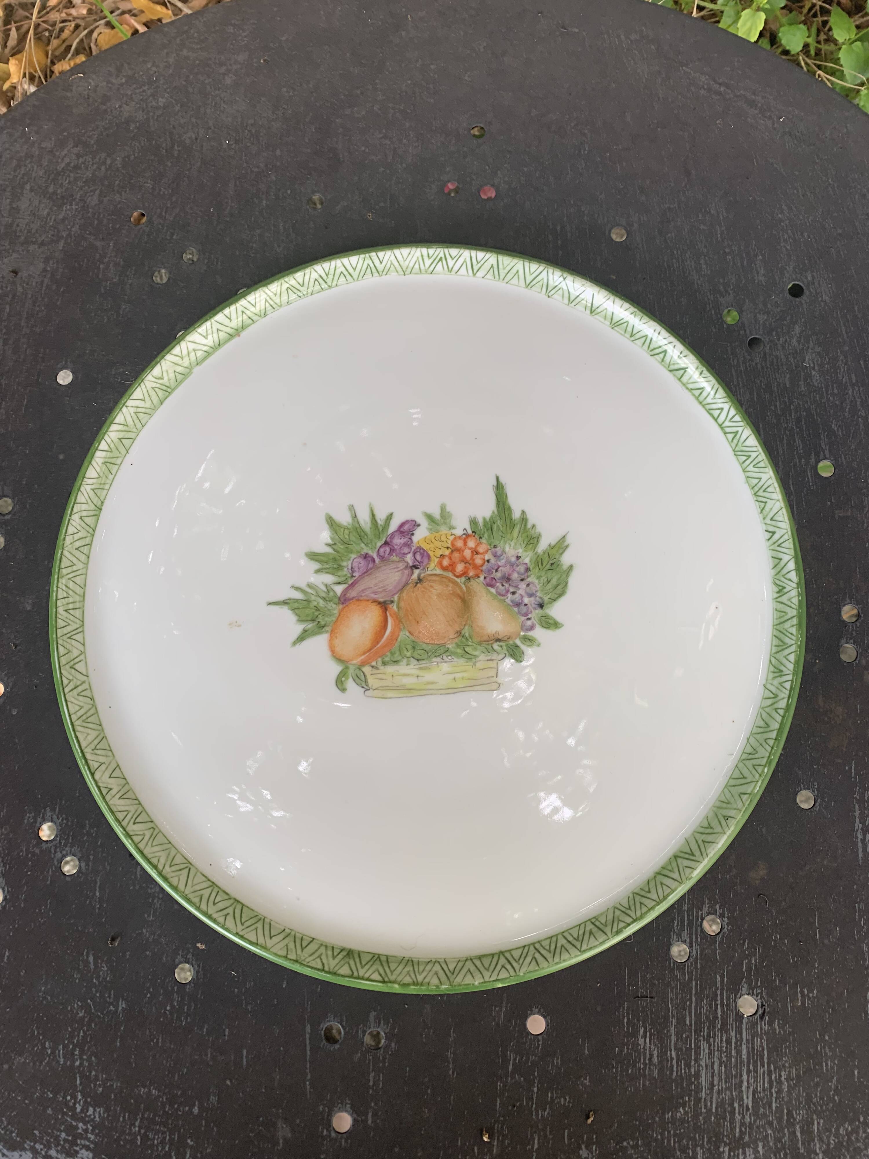 Limoges France cake dish, hand decorated, hand painted, vintage