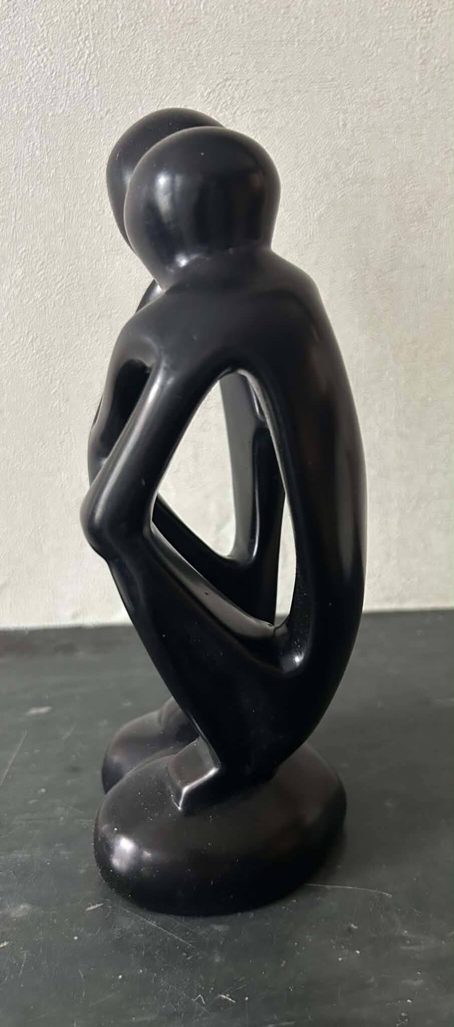 African statue in steatite representing 2 lovers GmBh