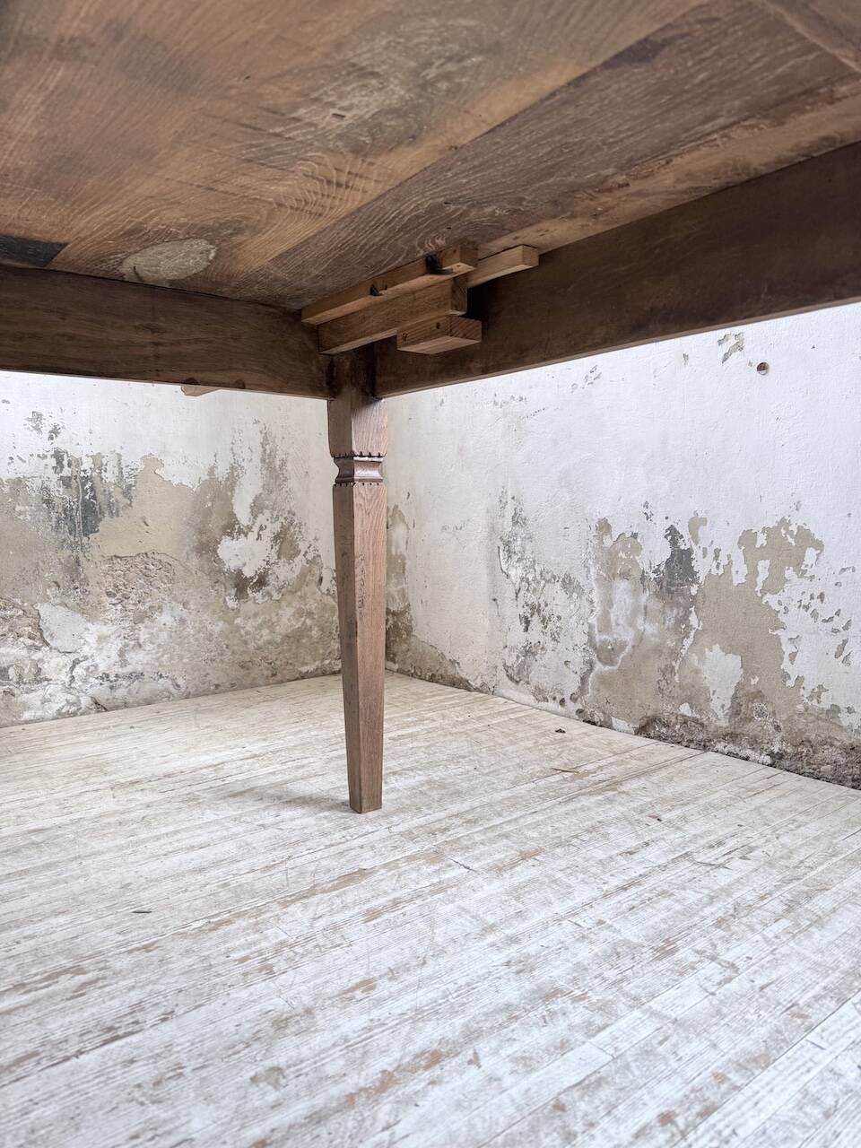 Solid oak farmhouse table with extensions (190-280cm) 1950