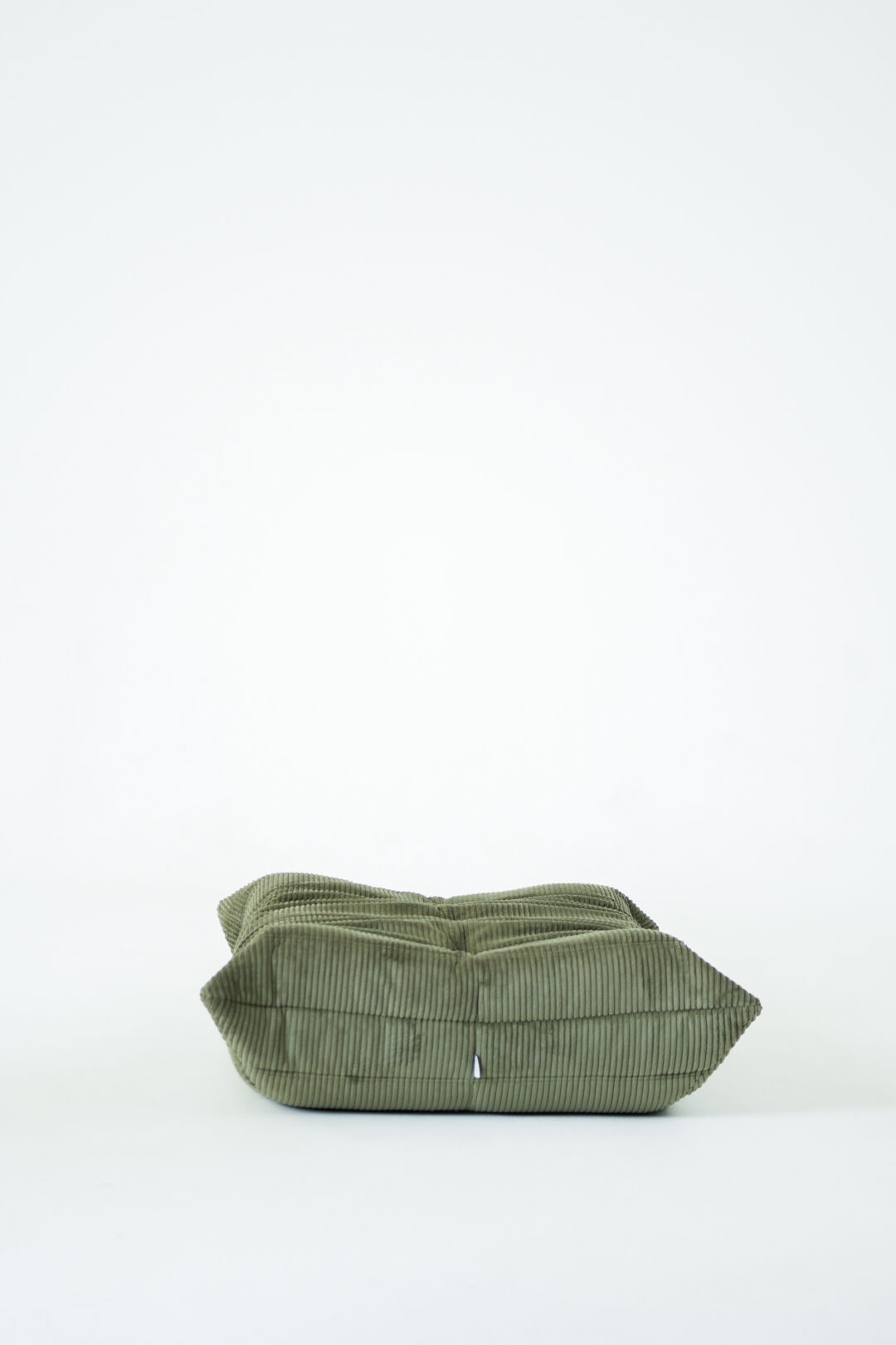 Togo Armchair and Pouf in Khaki wide Corduroy