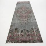 Tapis de course vintage bordeaux doux fait à la main 3x9
