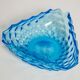 Vintage light blue decorative plate in glass - Italy, 1960s