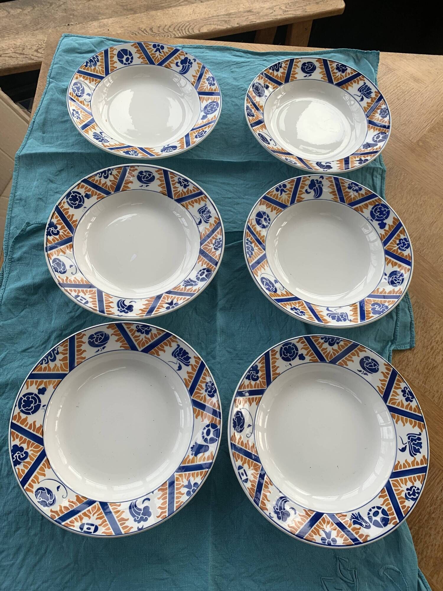 6 hollow plates art deco model Canada hamage mills wolves orchies france