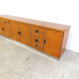 Vintage italian burl wood credenza, 1970s