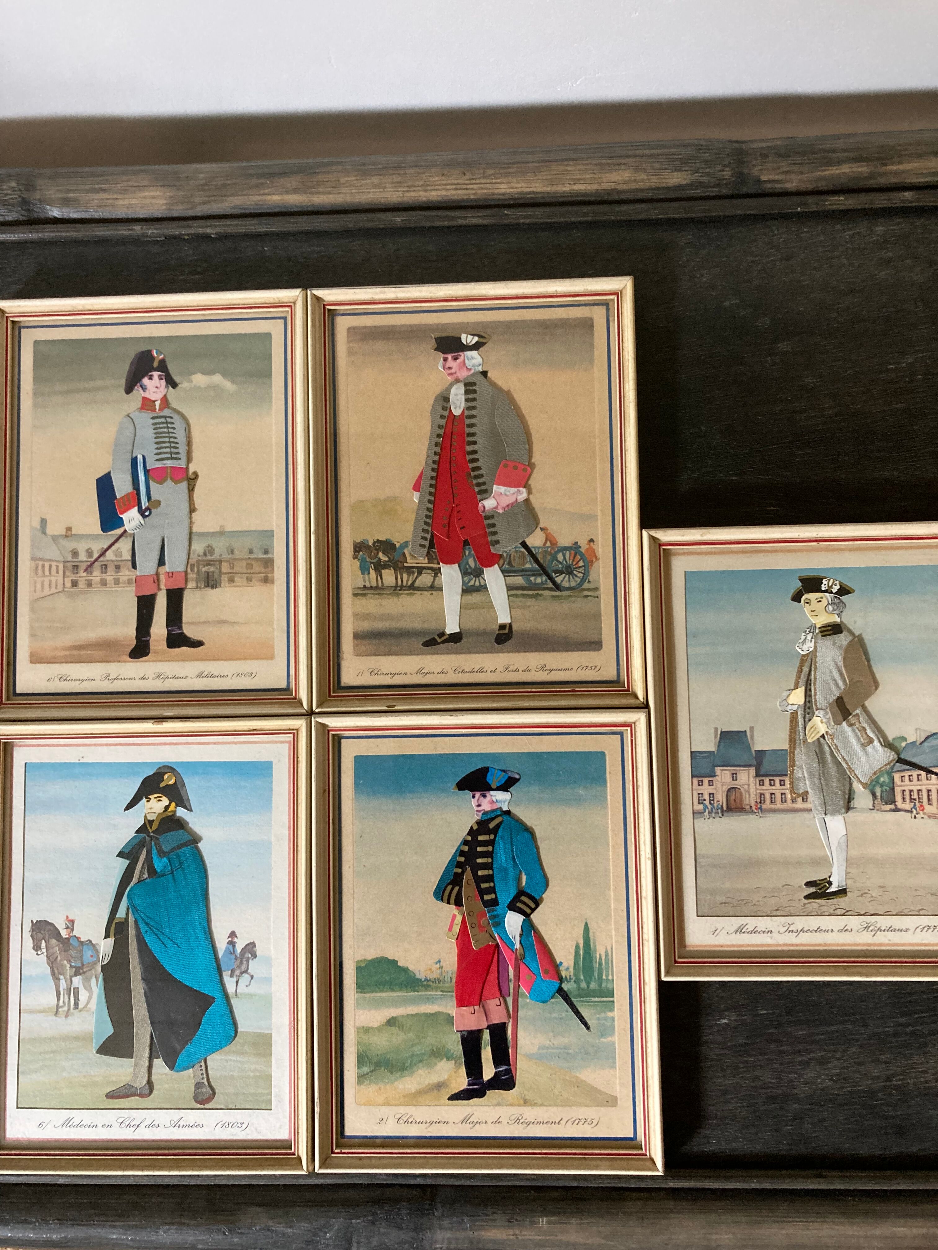 Collection 5 relief maps of military doctors' costumes