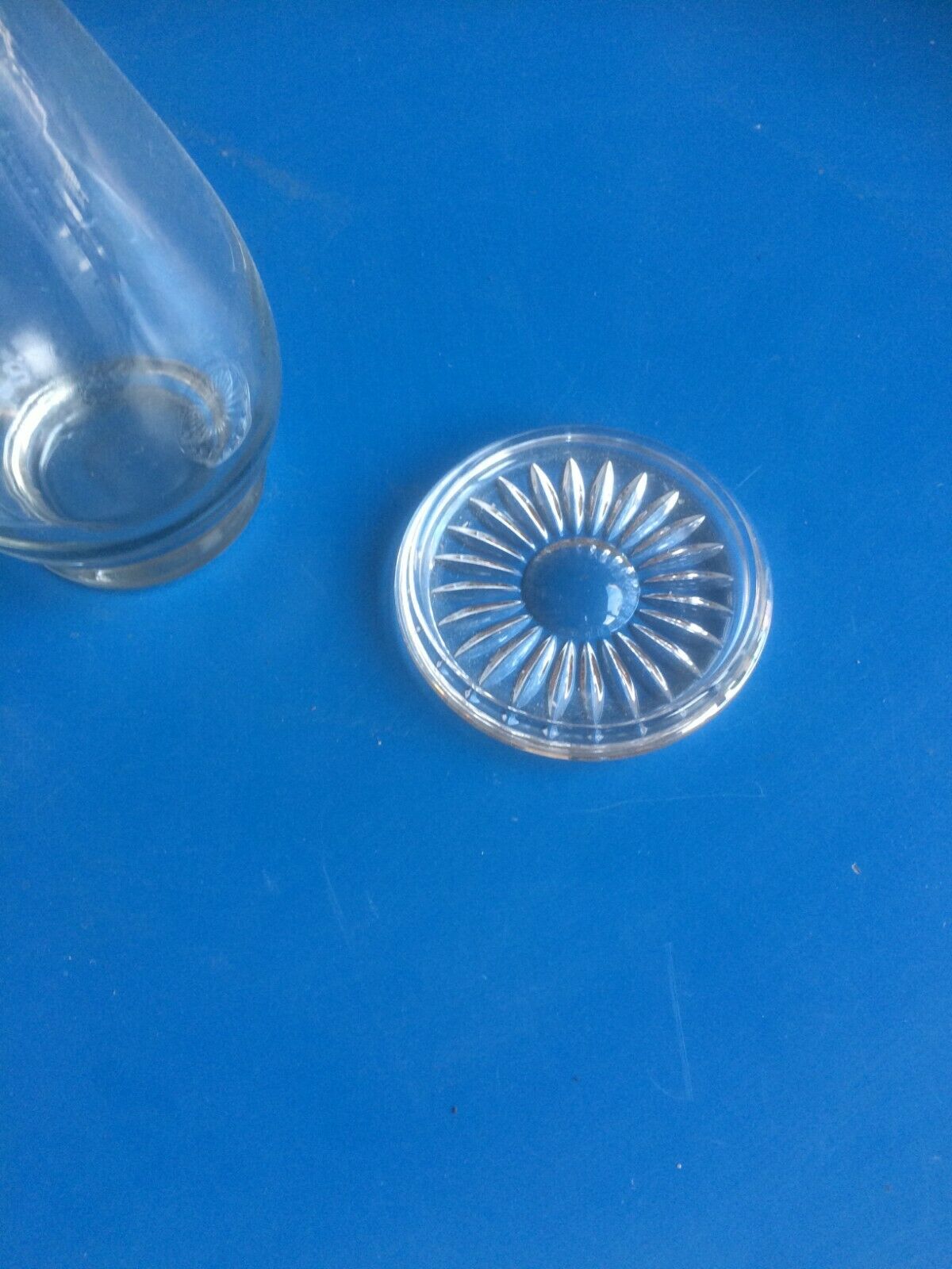 Glass carafe and holder holder bottle 19th