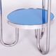 Small Czech Blue Bauhaus Table in Chrome from Kovona, 1930s