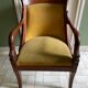 Fauteuil Empire en velours vert et acajou