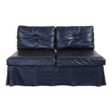 Vintage Leather Sofa on Wheels, 1970s