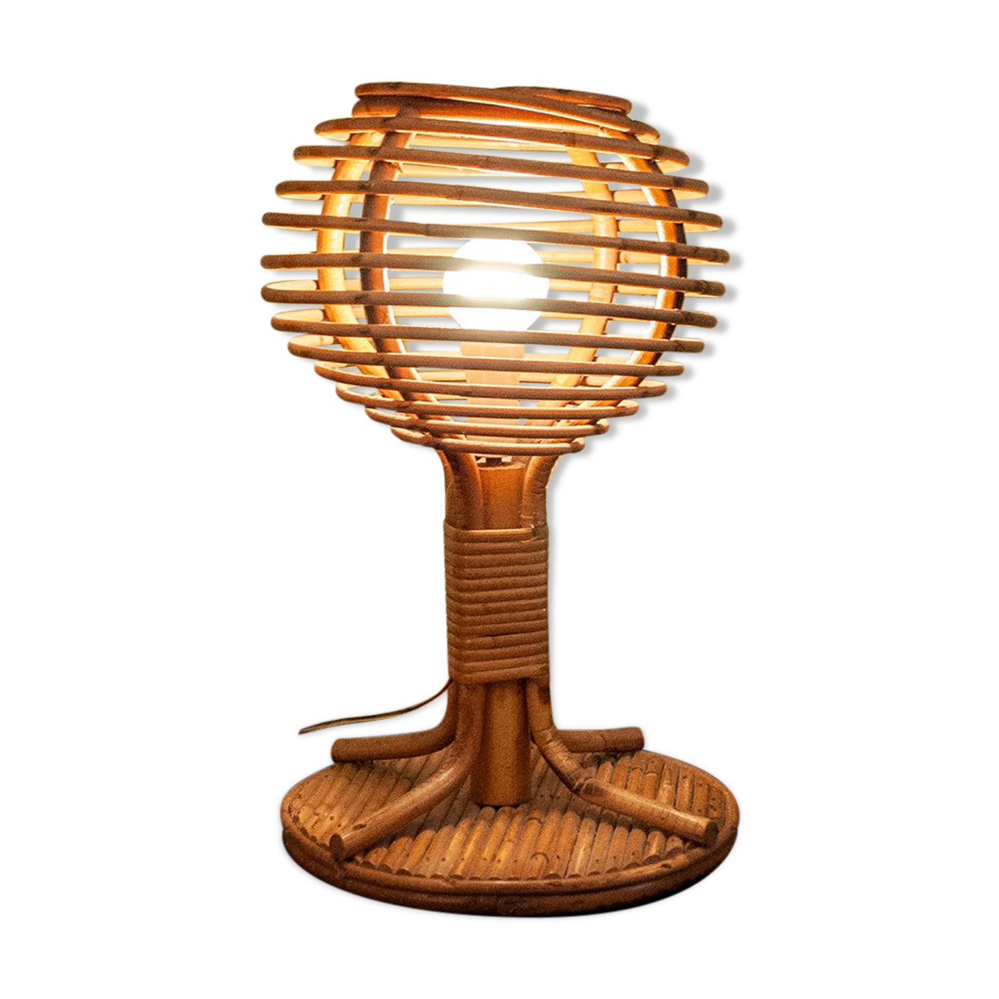 Table lamp in rattan Italia Anni '60