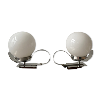 Lot 2 vintage opaline wall lamps