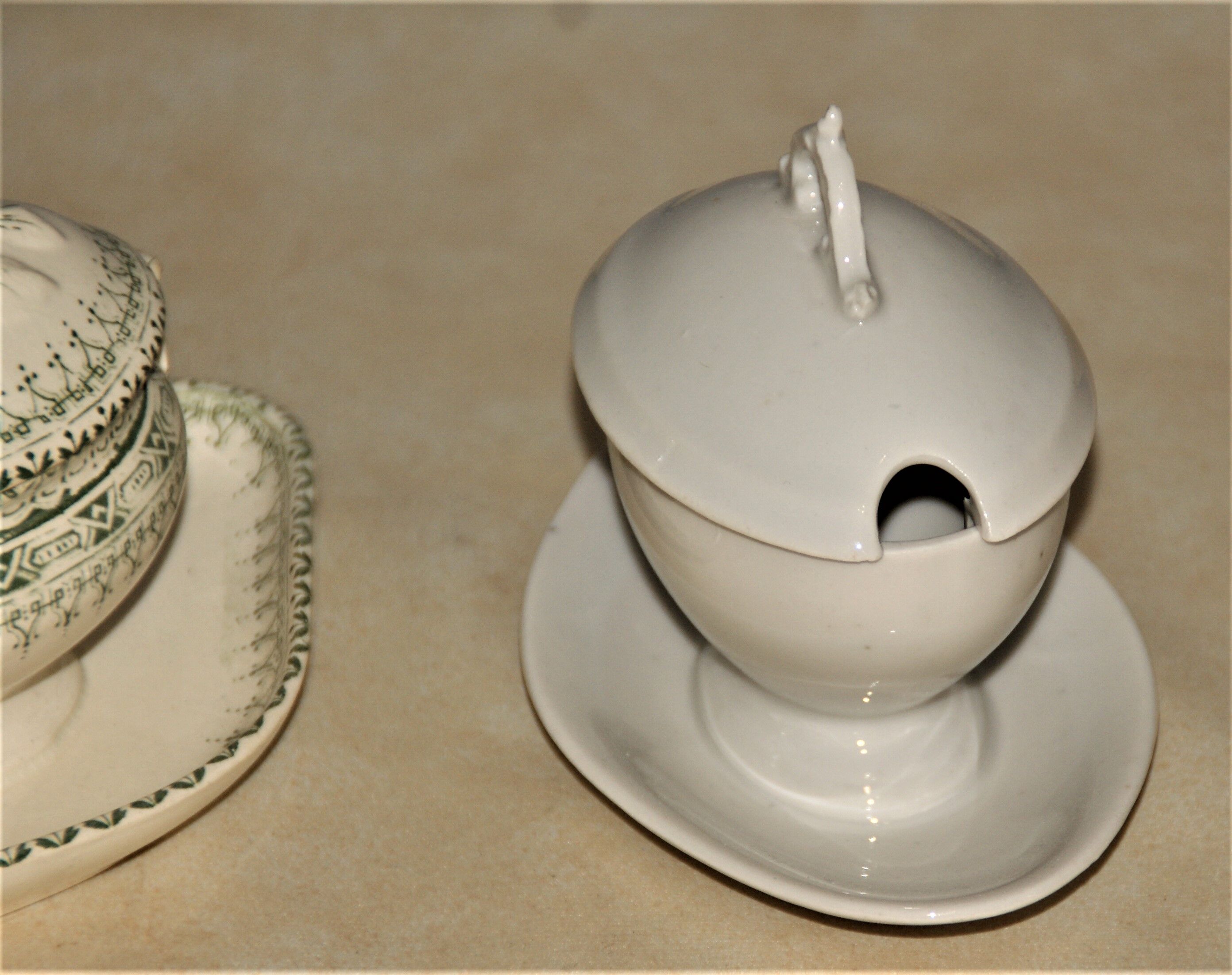 Two old mustard dishes