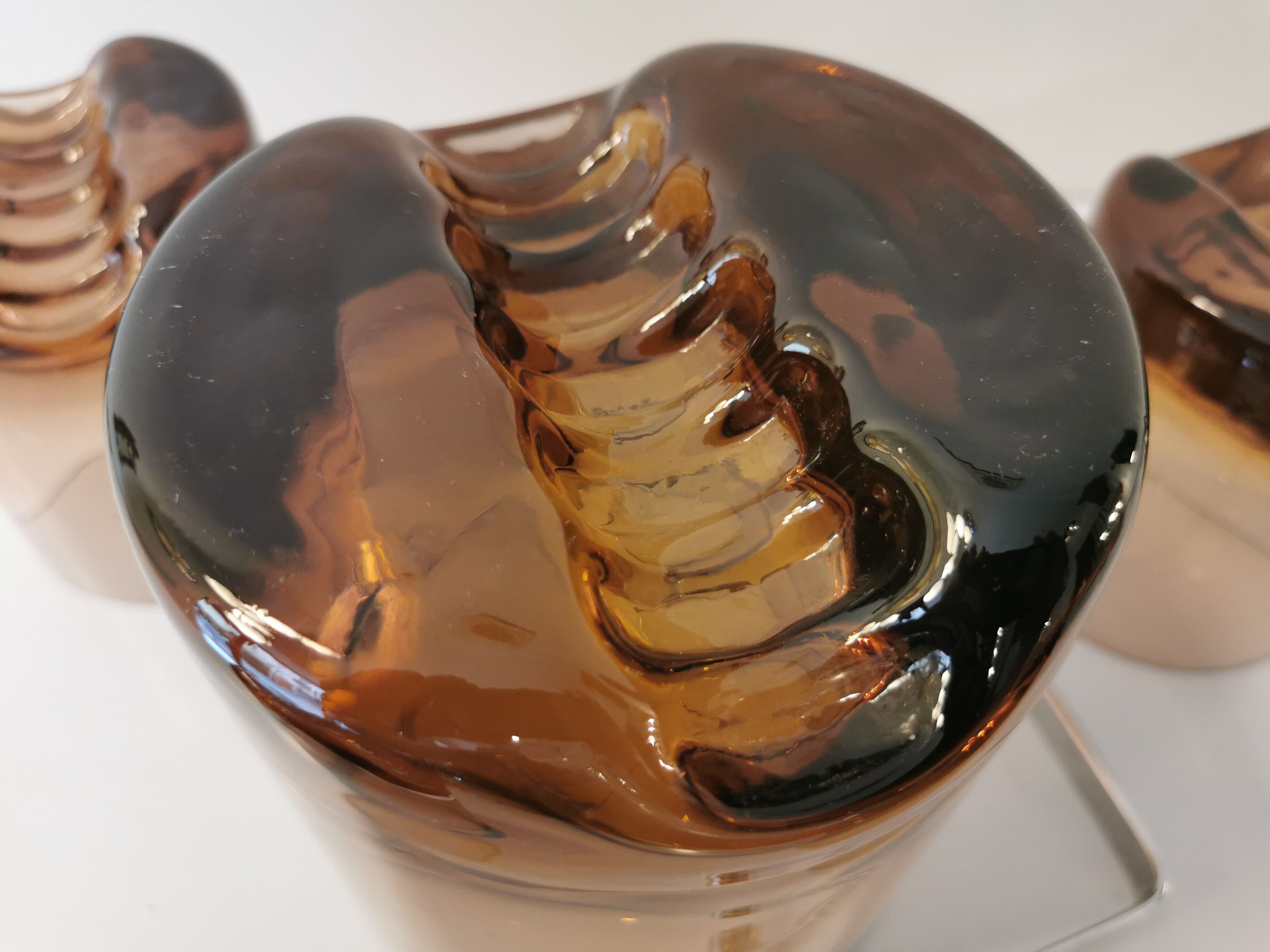 Vintage whisky service in 70s blown glass