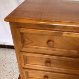 Vintage wooden chest of drawers 3 drawers round buttons country style