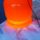 Vintage lamp of the 70s in orange opaline