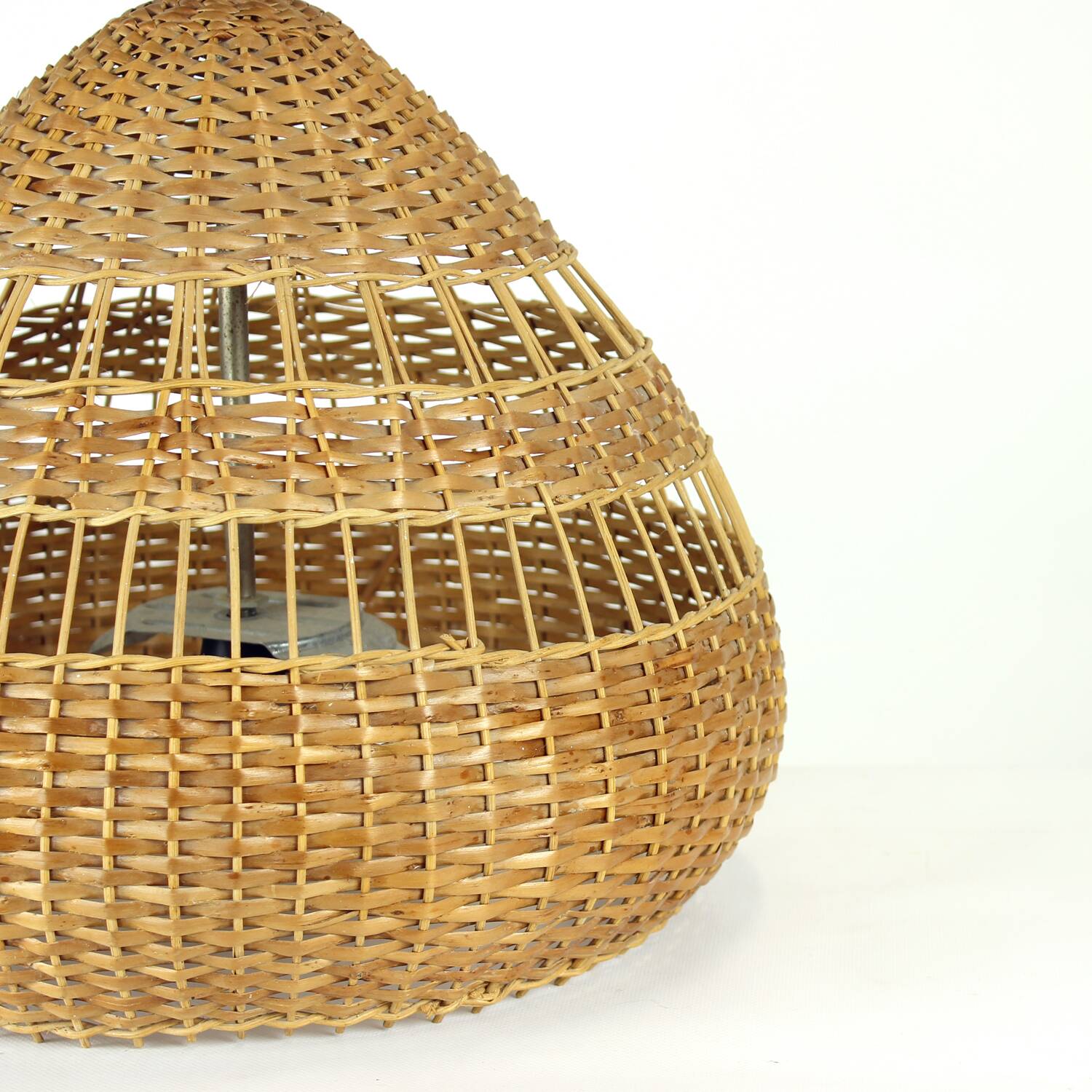 Vintage rattan ceiling light, Czechoslovakia 1960s