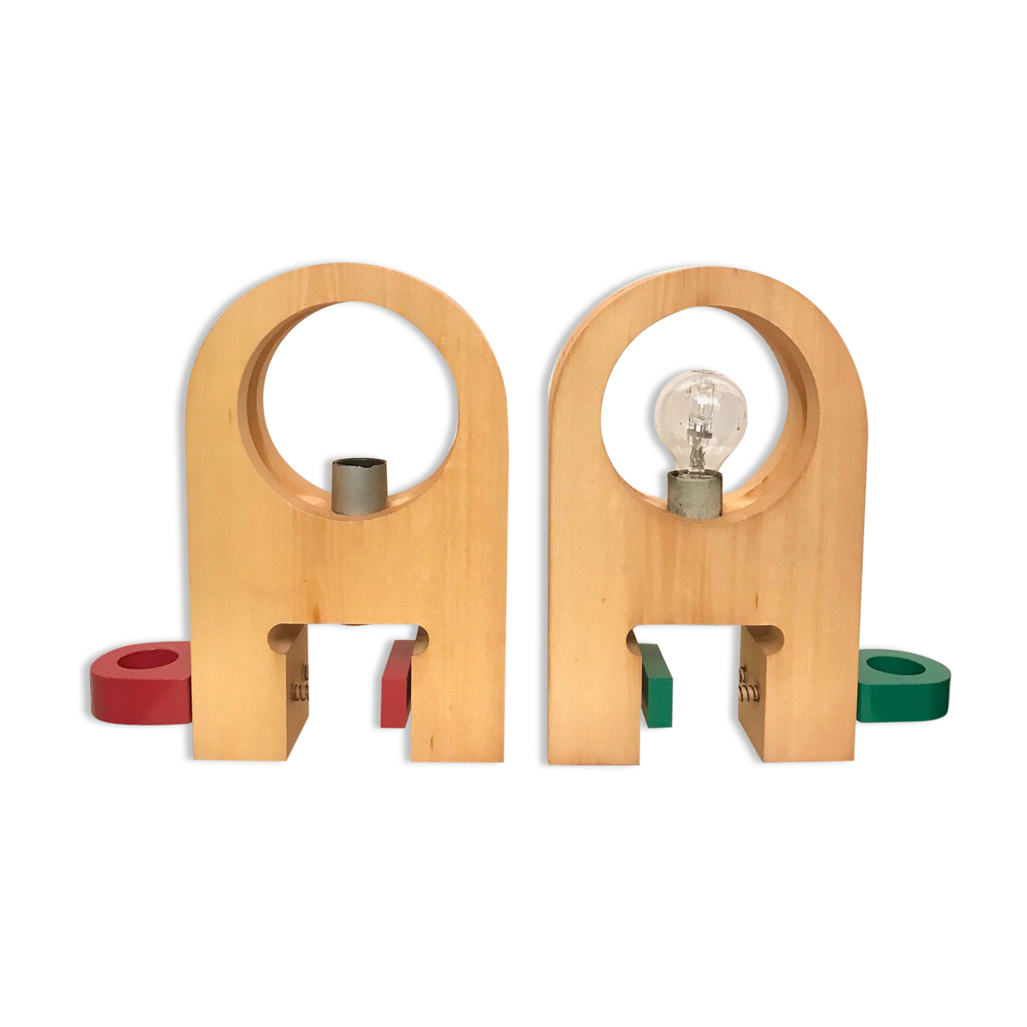 Pair of "clamp-joint" lamps, Italy 1970