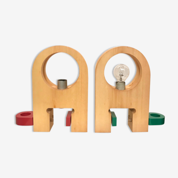 Pair of "clamp-joint" lamps, Italy 1970