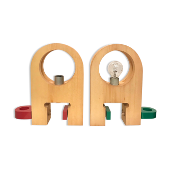 Pair of "clamp-joint" lamps, Italy 1970
