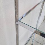 Designer chrome column display shelf - 1970s