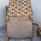 Antique Louis XV style shepherdess armchair in floral flocked fabric