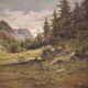 Italian landscape painting signed Giuseppe Gheduzzi from the 20th century
