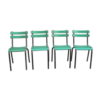 Lot of 4 garden chairs stackable