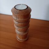 Hand-turned wooden candle holder