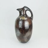 ruscha art VASE jug drip glaze shades of purple black brown 1970 80s
