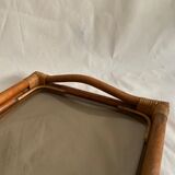 Rattan top, bamboo and smoked glass