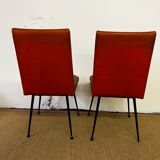 Paire de chaises en skaï orange