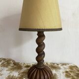 Antique lamp in twisted turned wood