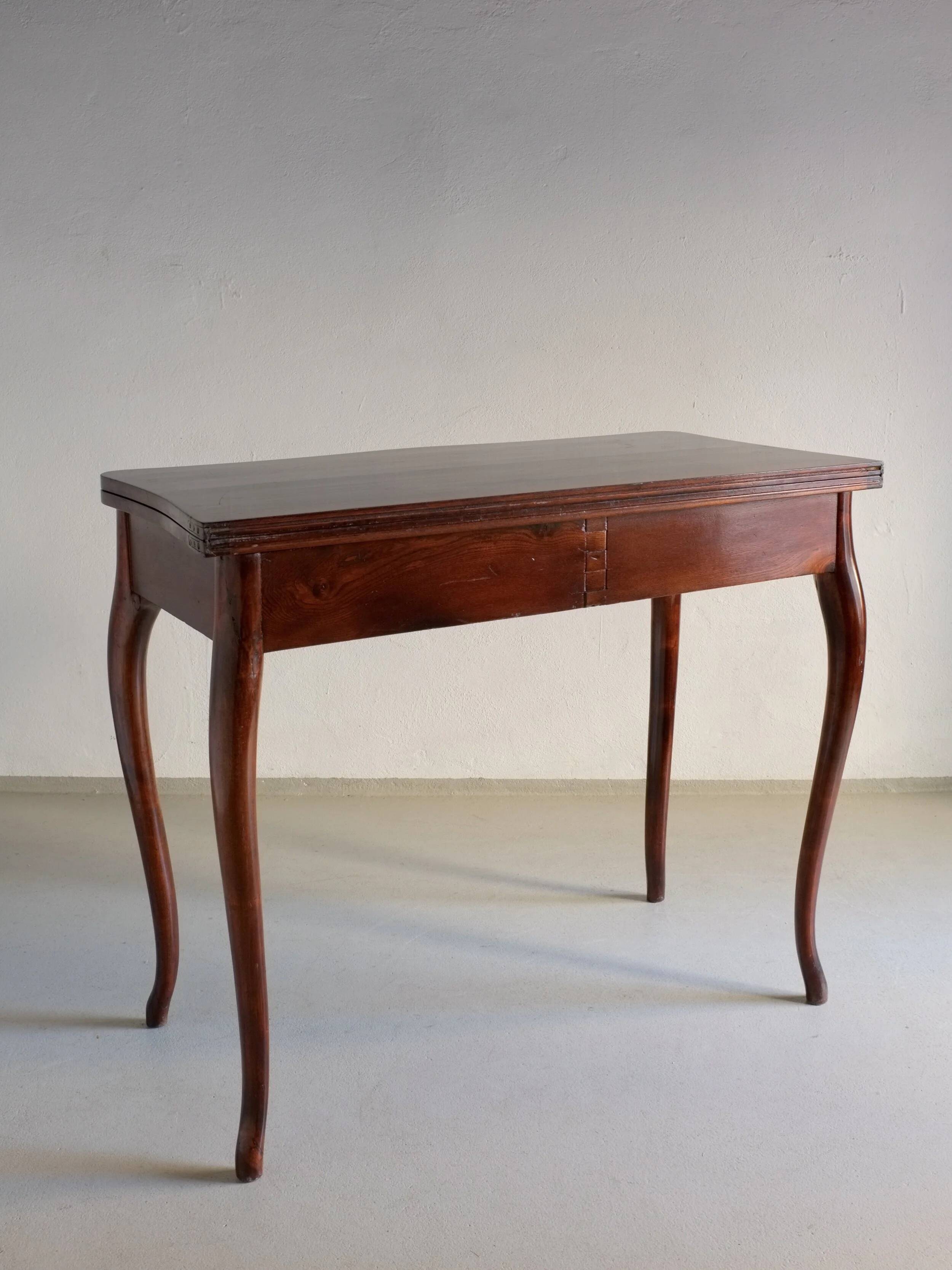 Antique mahogany console folding table | France