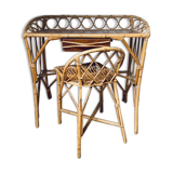 Rattan desk and chair for children