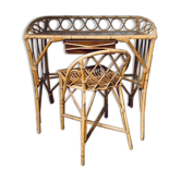 Rattan desk and chair for children