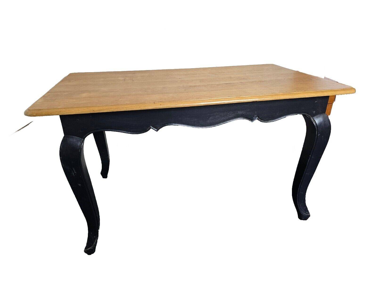 Louis xv style table in black patinated oak