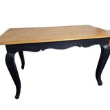Louis xv style table in black patinated oak