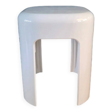 Tabouret - Bout de canapé en plastique blanc vintage