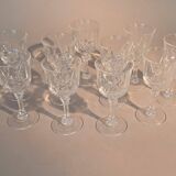 Set of 10 crystal liqueur glasses from Arques.