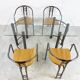 Post modern dining chairs and table, 1980s