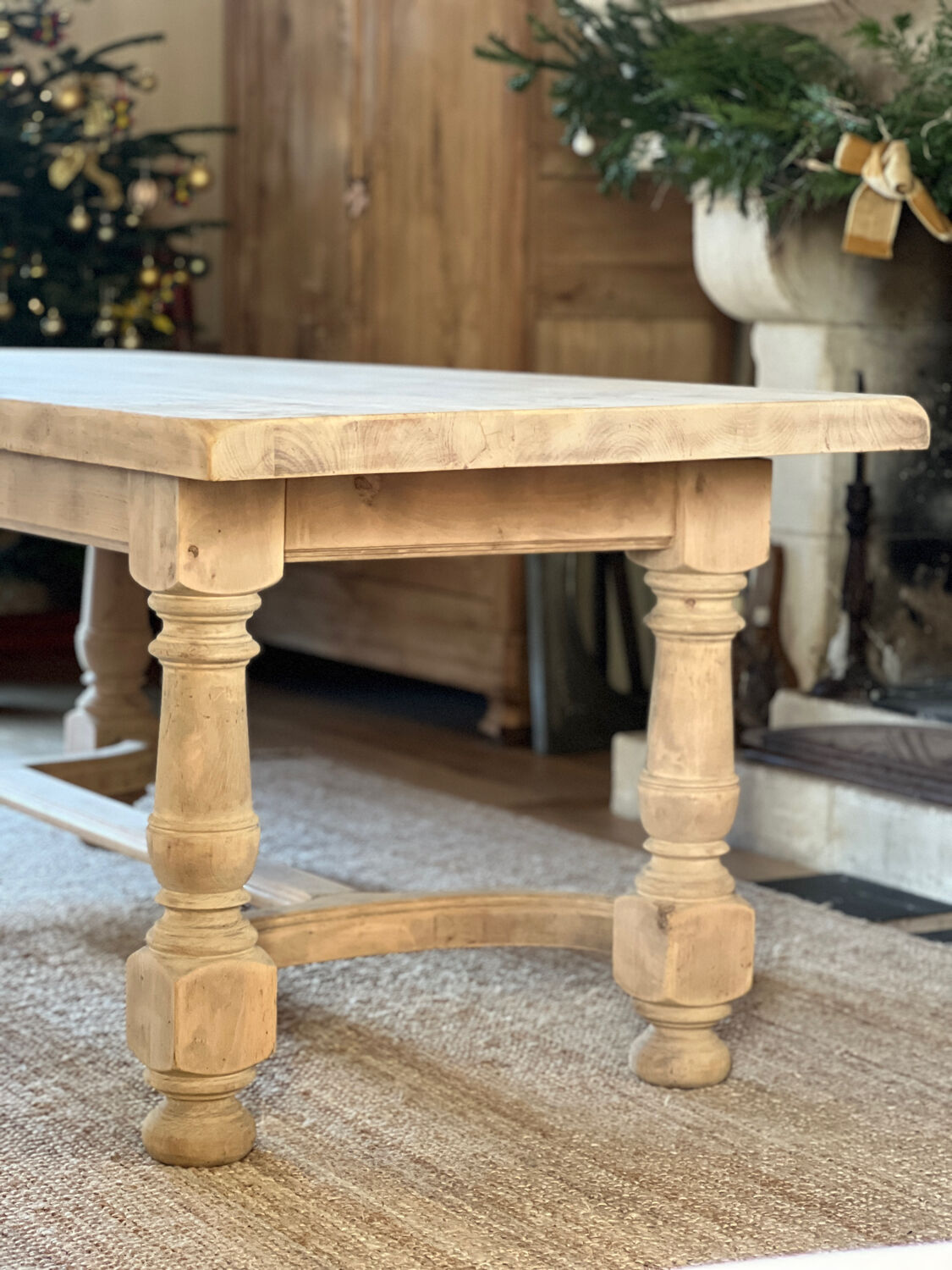 Solid wood farmhouse table