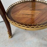 Transition style snack table in 20th century marquetry