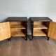 Pair of Occasional Tables with Mahogany Doors and Brass Inlays. Work F