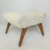 Vintage pouf white bouclette