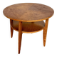 table basse ronde vintage en chêne clair